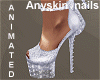 Glitter silver heels ANI
