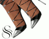 S&S Silver & Bk Heels.