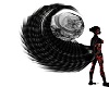 Black flowery ball tail