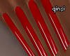 q! chili red nails