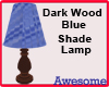 Dark Wooden Blue Lamp