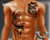 -V- Wolf chest tattoo