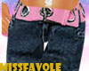 !M! PF pink belt jeans