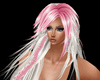 pelo largo blanco y rosa