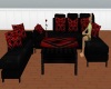 chv red black love couch