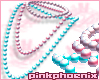 Soc. Pink1/2/Aqua Pearls