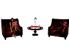 Carmel and Red Chair Set