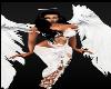 Halo FLying White Wings Angel Black Hair Costume Halloween Rose6