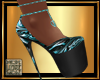 [L] Aqua Black Heels