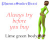 Lime green bodysuit