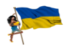 Ukrainian flag+5 pose UA