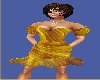 (H47)Gold Swirly Dress