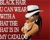 black Hair for hat