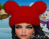 Holiday Bear Fur Hat Red