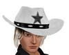White Cowboy Hat W/Hair
