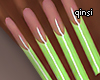 q! lime green nails