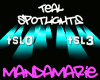 Teal Spotlights