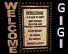 GM   Welcome sign Gold
