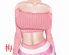 梅 pink knit outfit