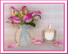 Flowers and candle Gif