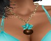 TEAL  FLOWER  NECKLACE