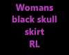 womans black skirt skull