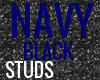NAVY/BLACK STUD EARRINGS