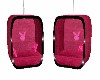 PB Pink Hanging Chairs