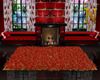 Square Red Gold Rug