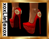 [L] Red Gold Bling Heels