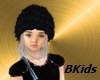 BKids Hat Fur Blac+ Hair