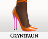 Orange & P heels nylons