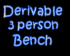 Derivable 3 person bench