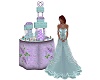 Teal  Lilac Wedding Cake