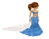 blue/white wedding dress