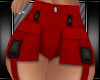 [L] RED CARGO SHORTS