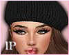 Black Hat Beret Brunette