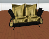 gold satin&blk sofa