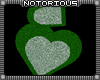 Stacked Green Hearts