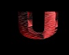  Letter U red and blak 