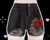 S2_ROSES denim shorts