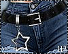 Black Leather Star Belt