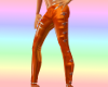 orange laytex pants
