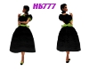 HB777 Dress blk/gr bows