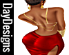 Red Silk Gold Strap Gown