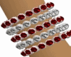Red dim Silver Earrings