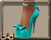 Teal Bow Baby Pumps