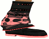 Red skull emo boot