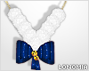 Pom Bow Blue Necklace