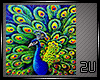 2u Blue Peacock Canvas